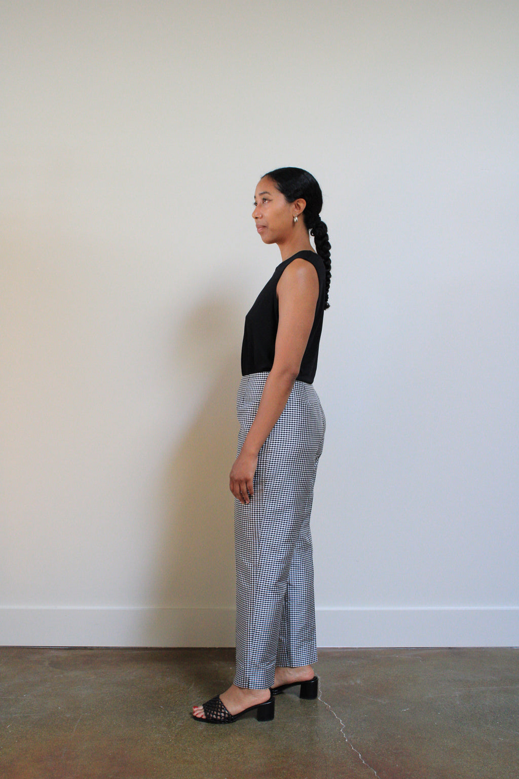 Gingham Silk Pants