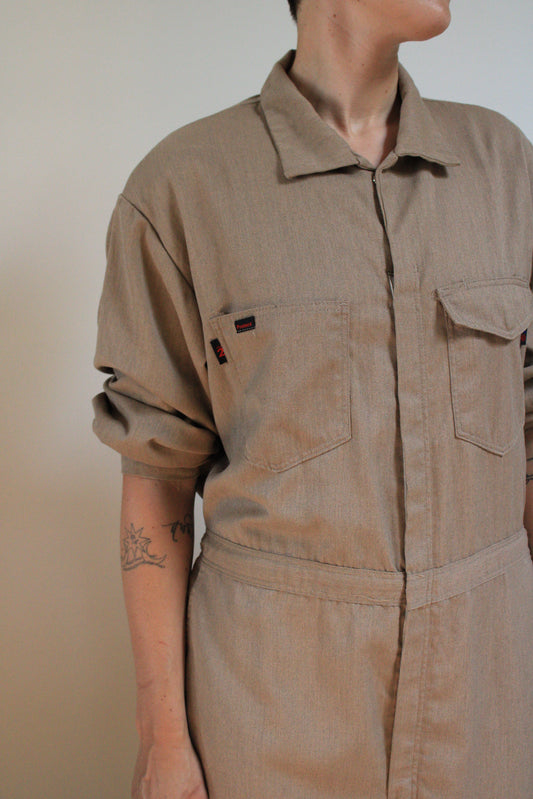 Tan Collared Coveralls