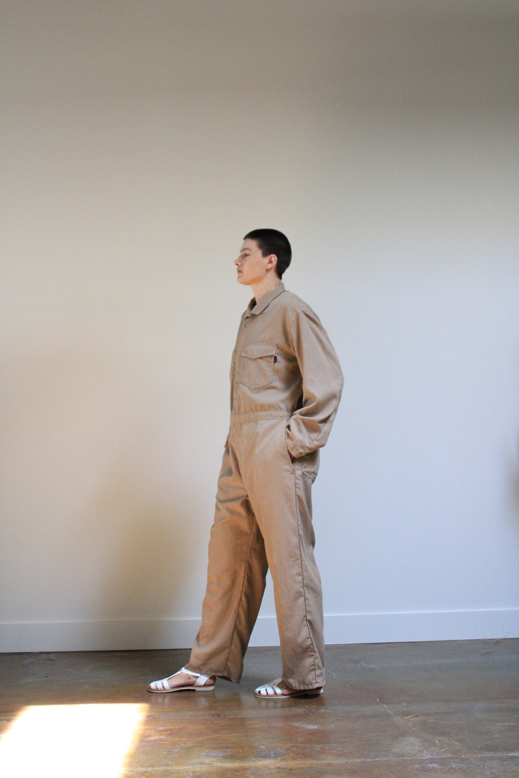 Tan Collared Coveralls
