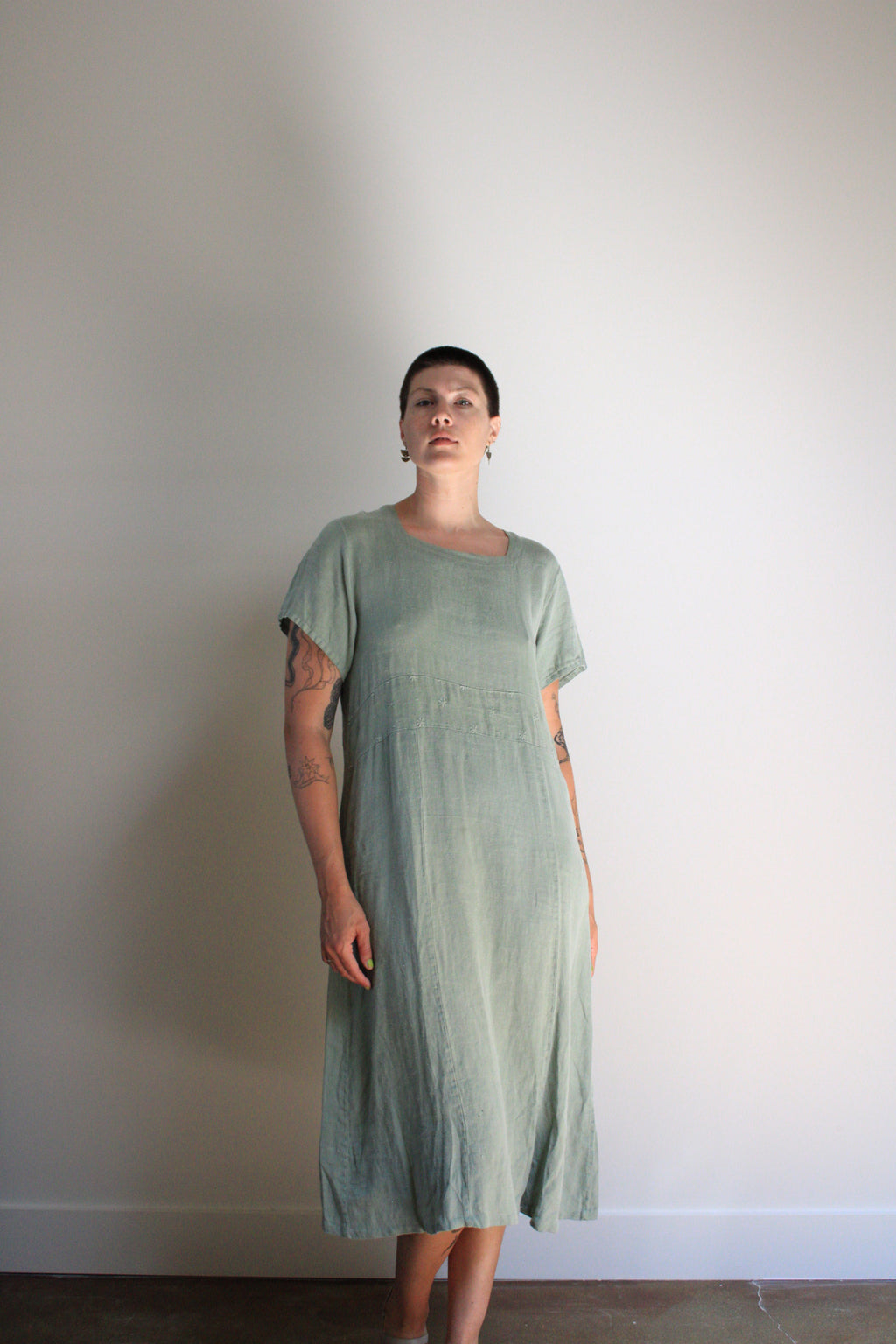 Pistachio Linen Maxi Dress