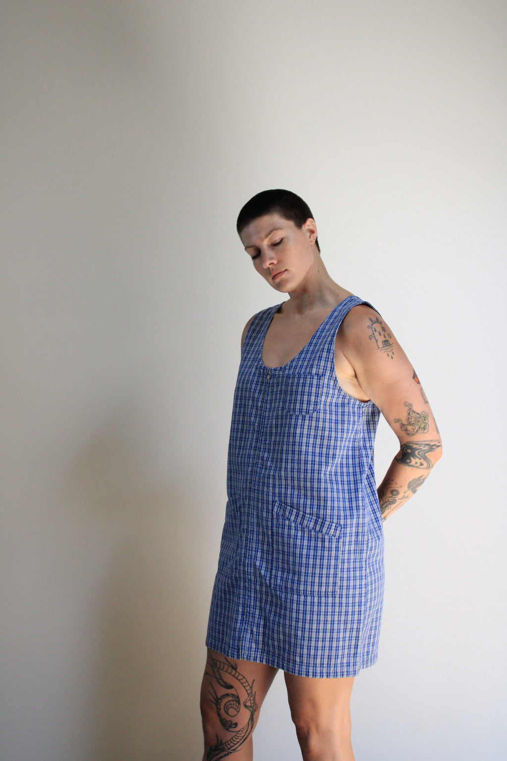 Plaid Zip Front Jumper