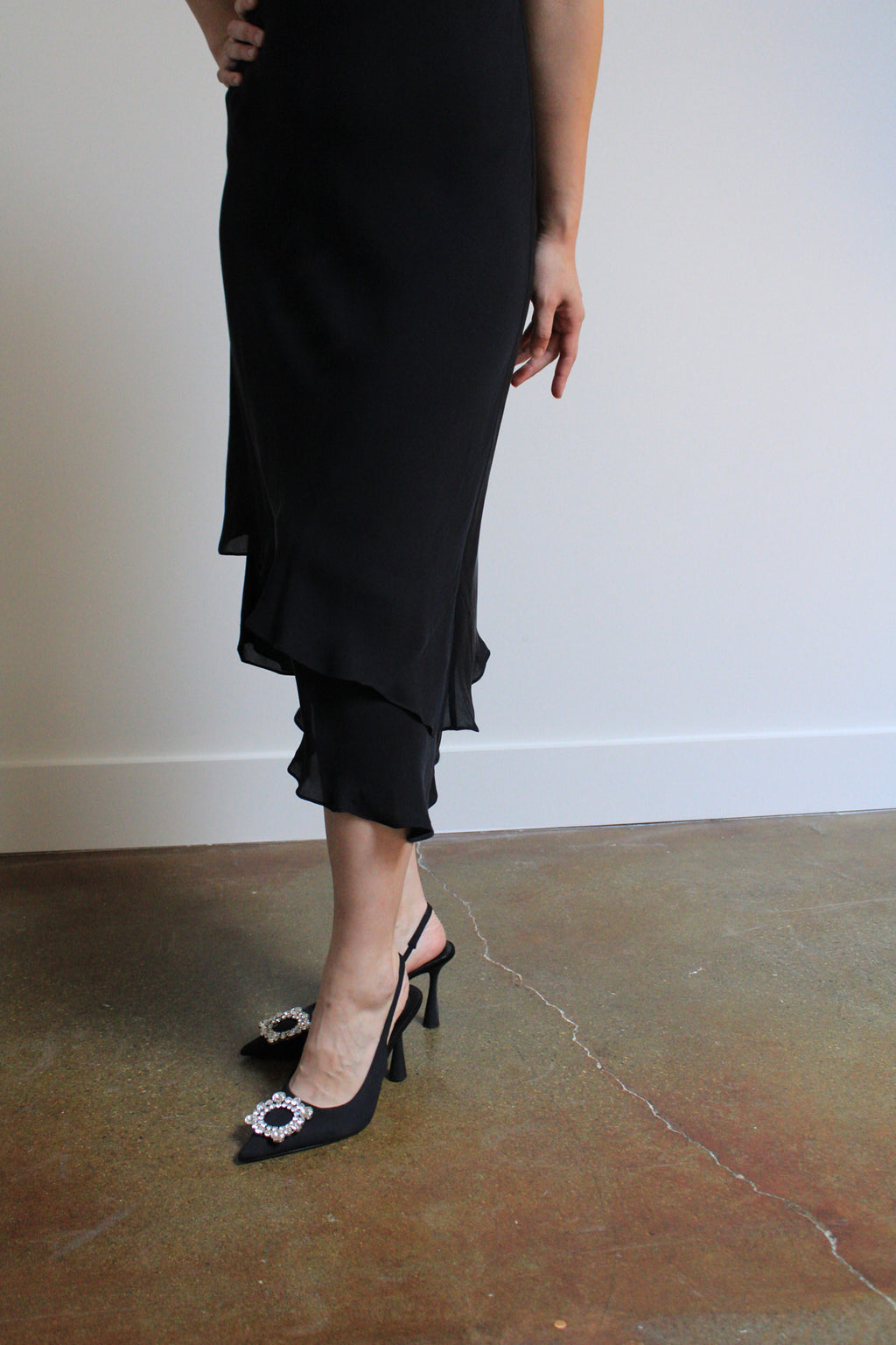 Silk Cowl Neck Dress