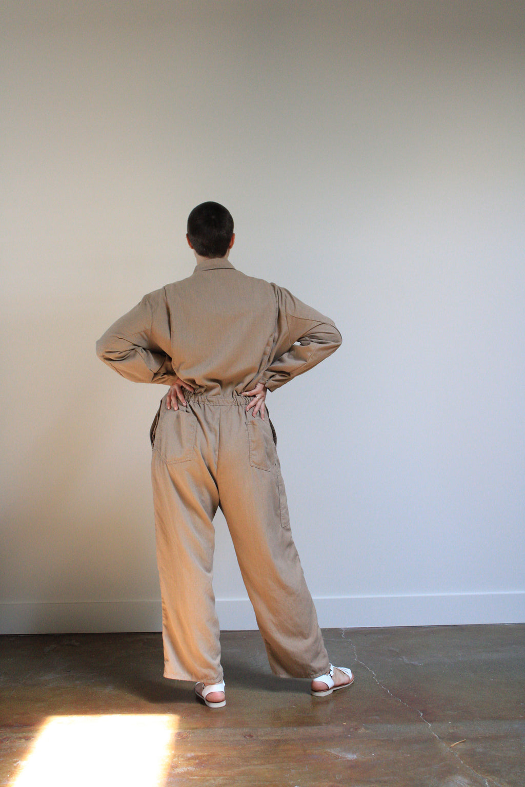 Tan Collared Coveralls