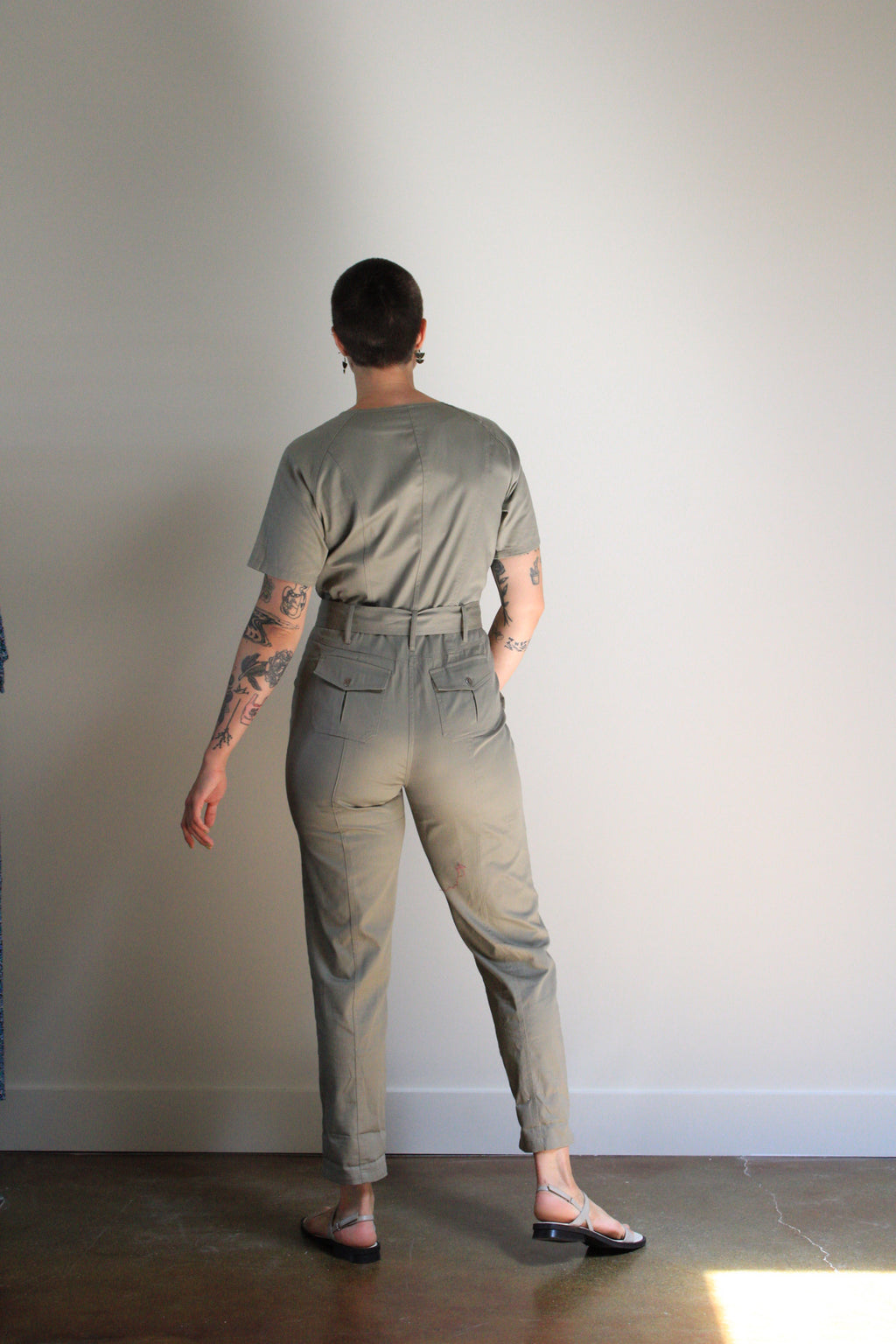 Sage Cotton Jumpsuit