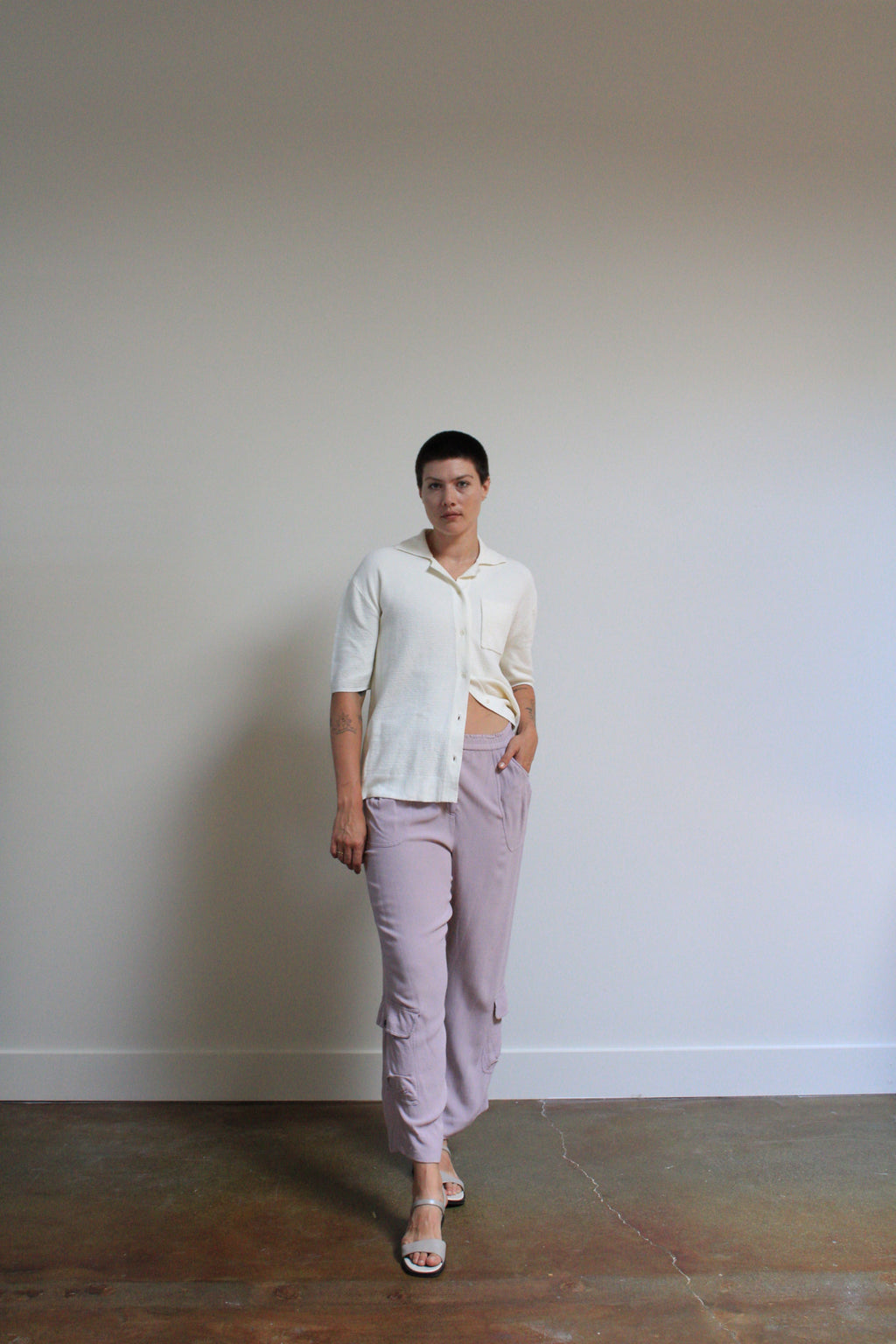 Lavender Casual Cargo Pants