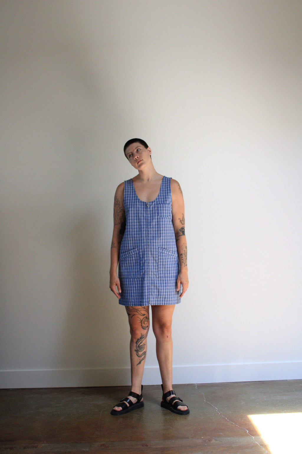 Plaid Zip Front Jumper