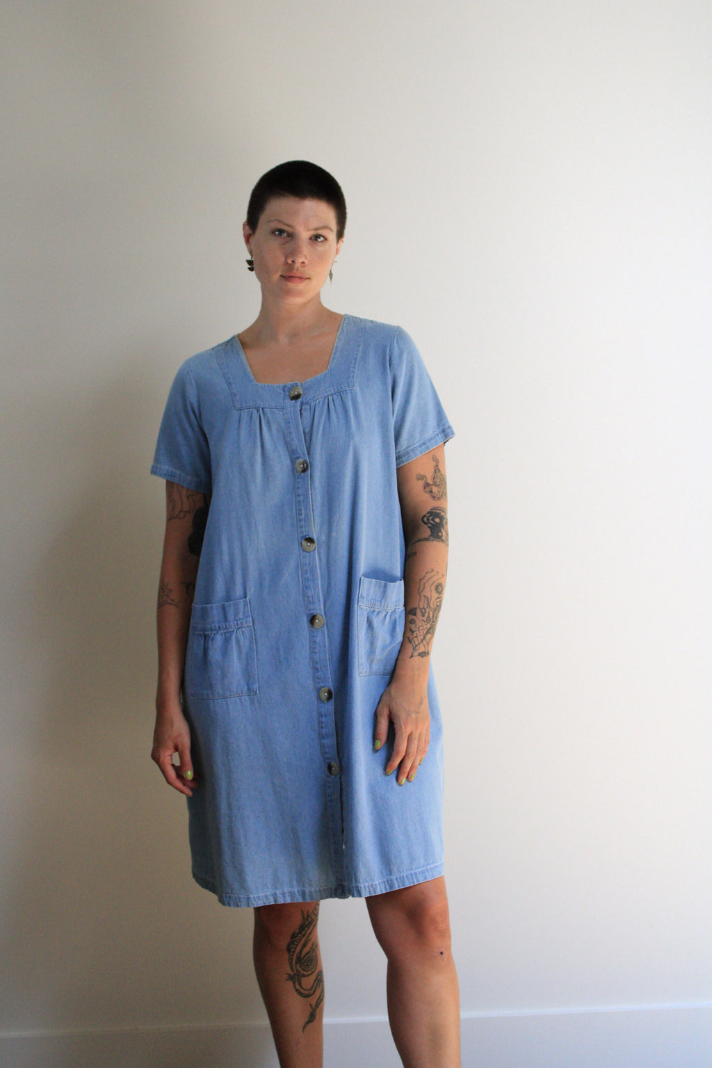 Waist Pocket Denim Dress
