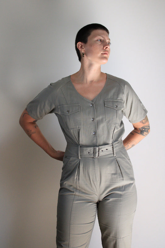 Sage Cotton Jumpsuit