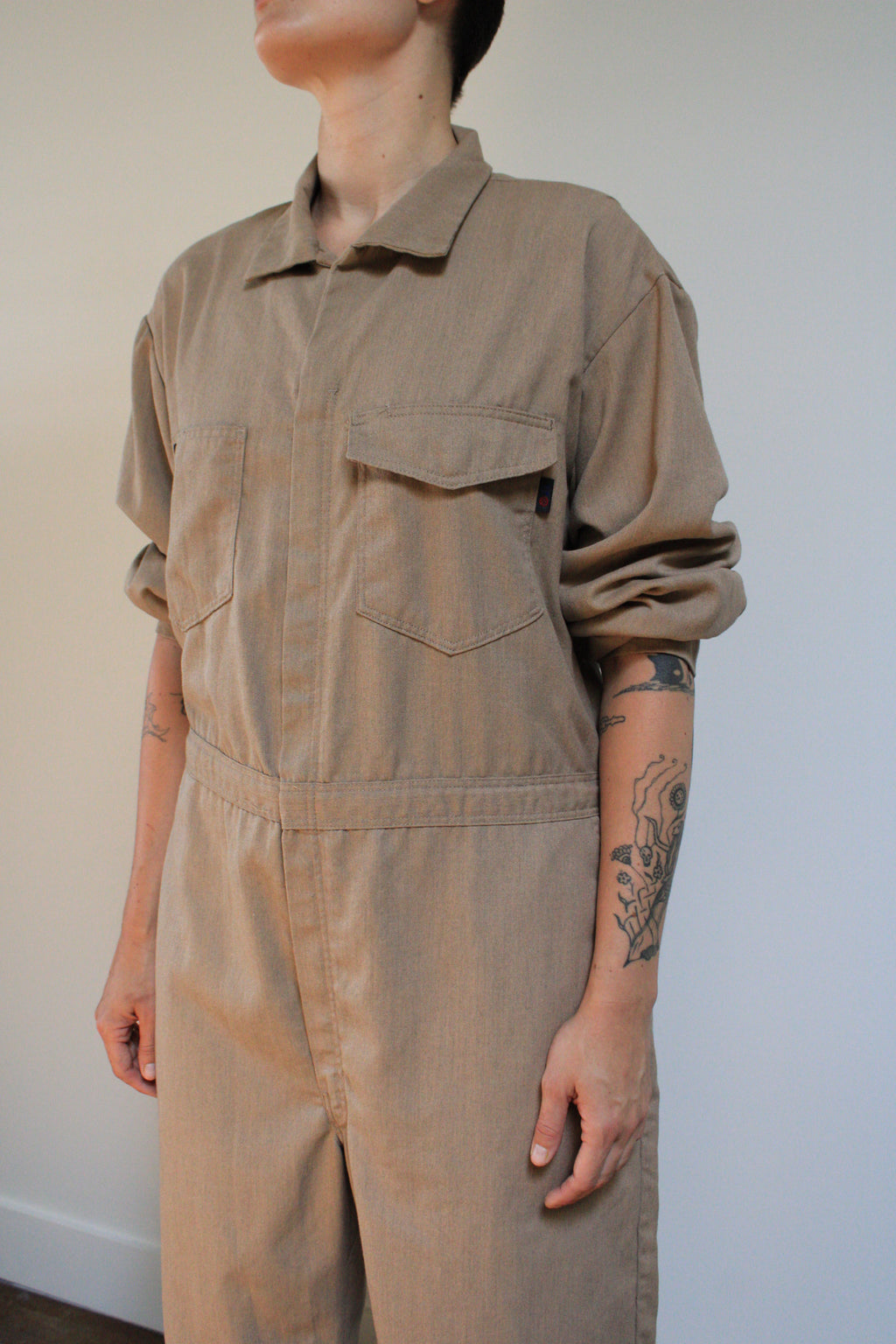 Tan Collared Coveralls