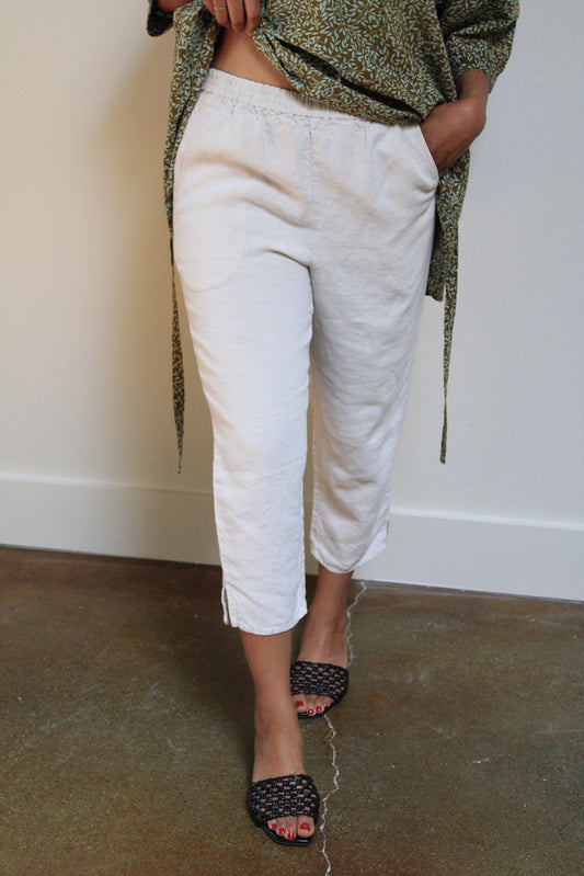 Natural Linen Easy Pants