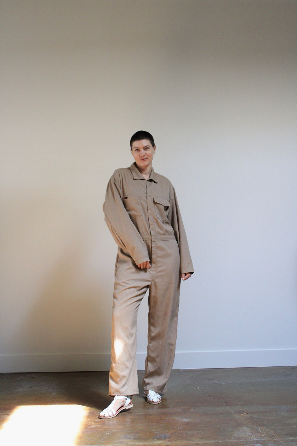 Tan Collared Coveralls