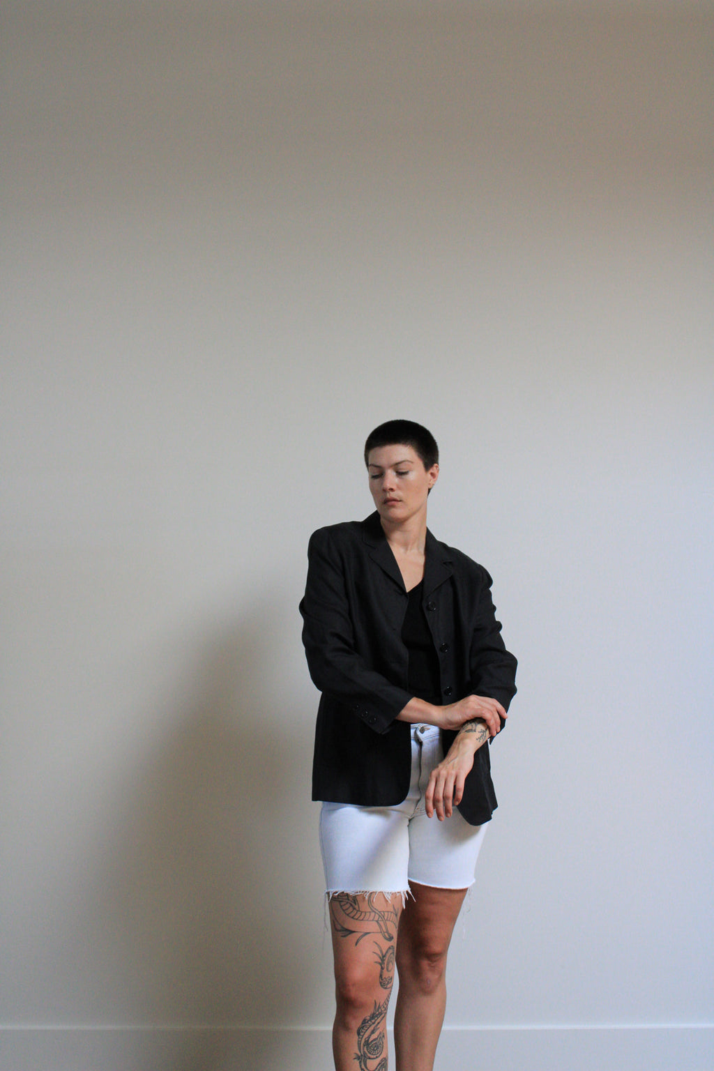Black Linen Blazer