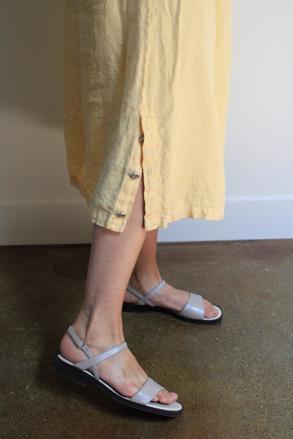 Apricot Linen Maxi Dress