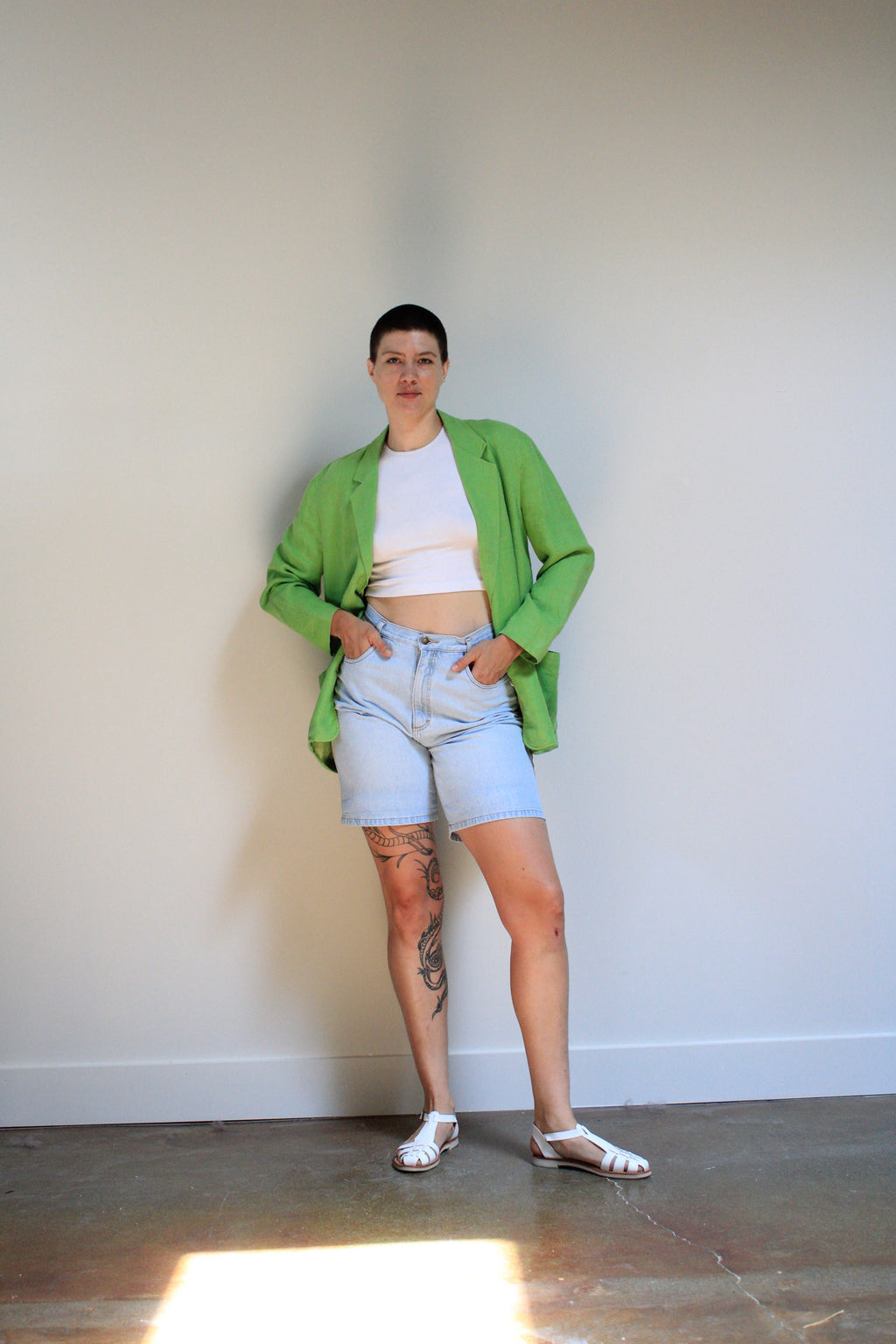 Lime Linen Blazer