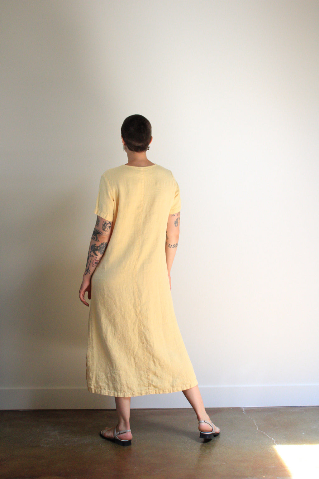 Apricot Linen Maxi Dress