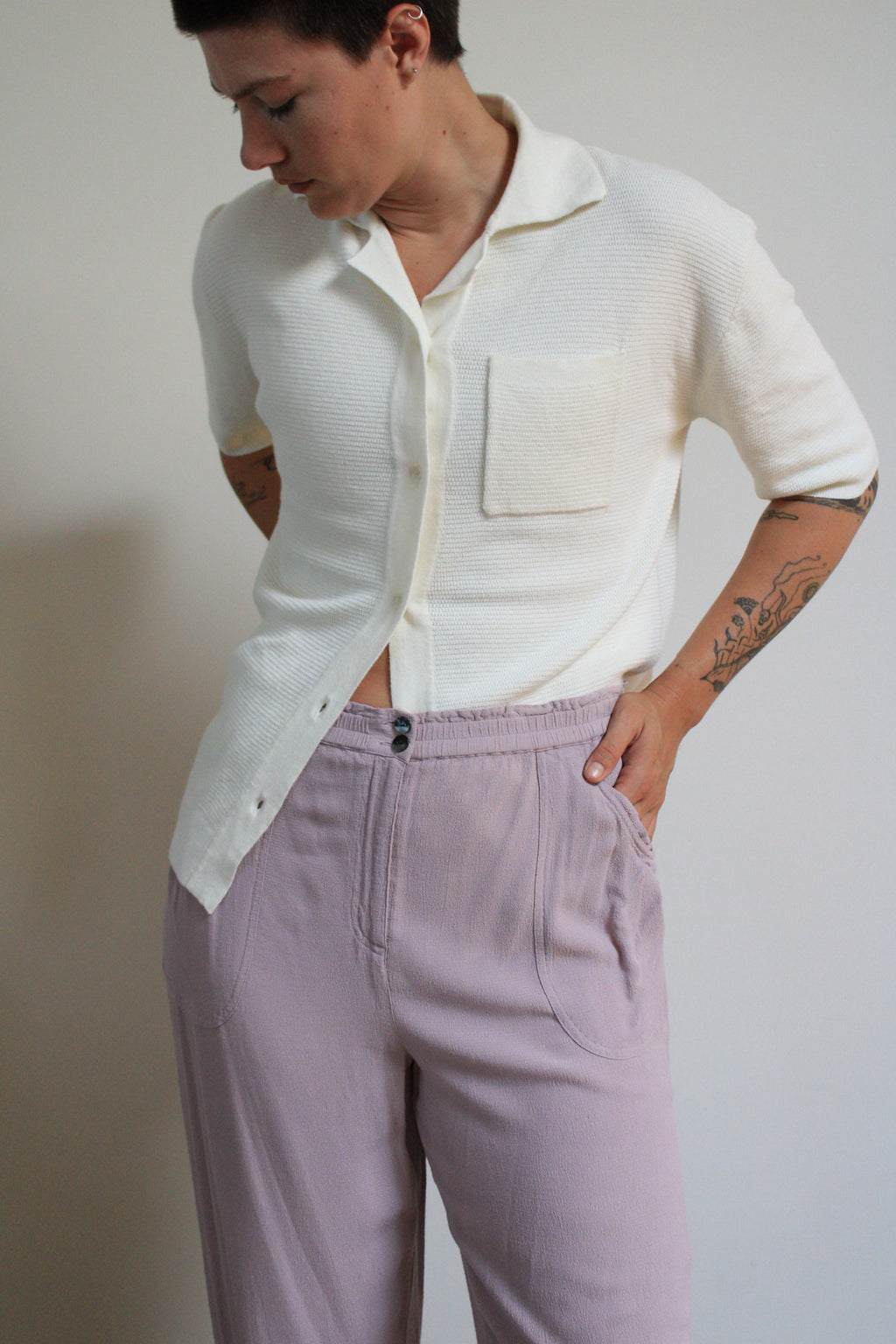Lavender Casual Cargo Pants
