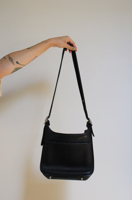 Authentic Coach Black Leather Shoulder Bag