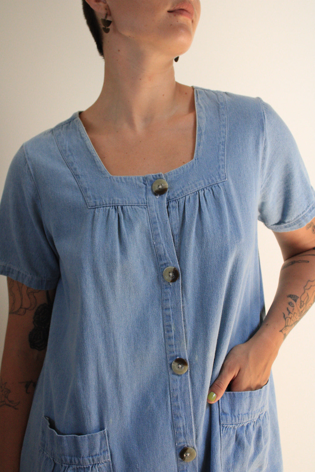 Waist Pocket Denim Dress