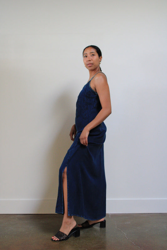 Indigo Embroidered Maxi Dress