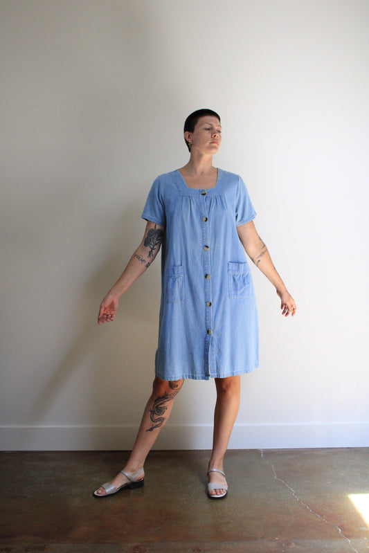 Waist Pocket Denim Dress