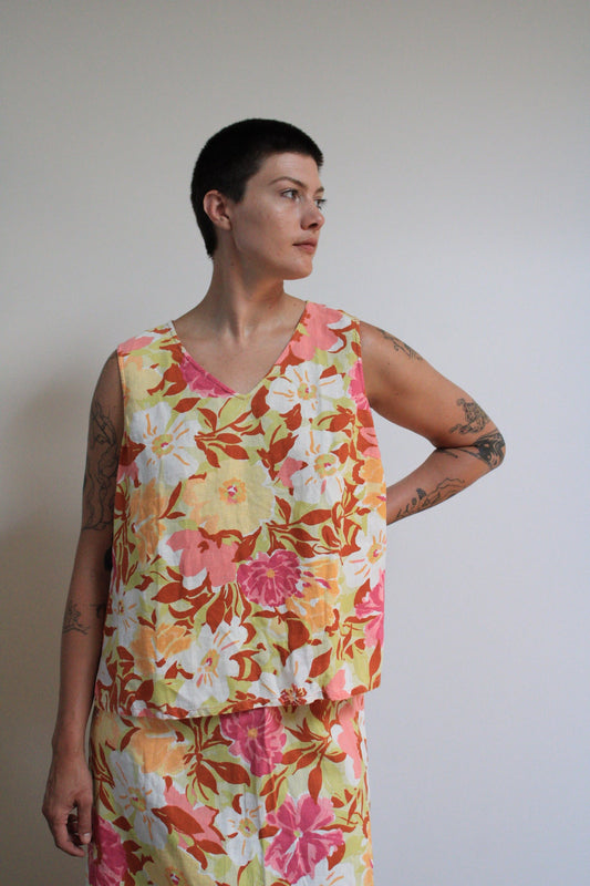 Linen Floral tank