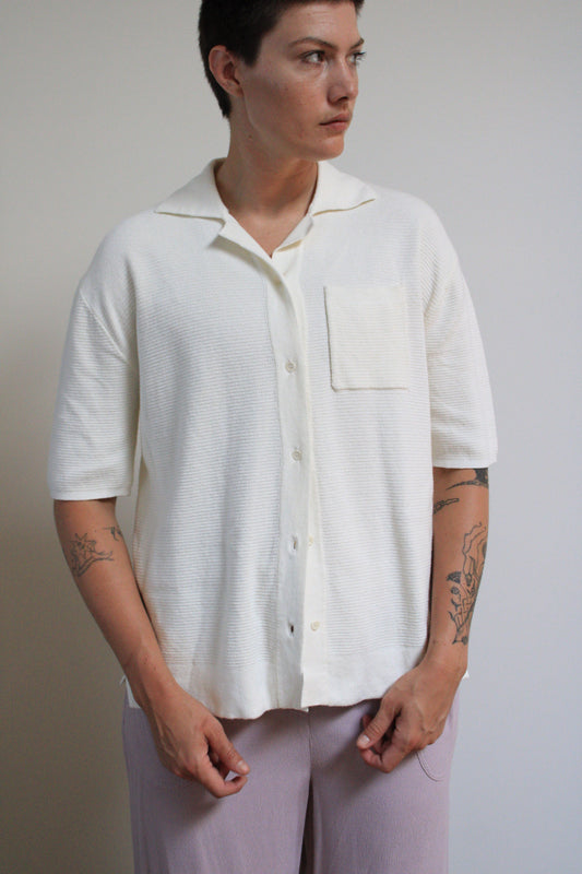 Organic Cotton Knit Button Down