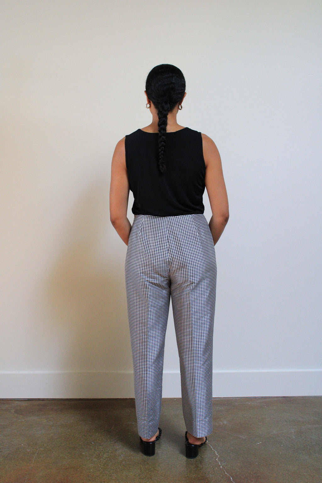 Gingham Silk Pants
