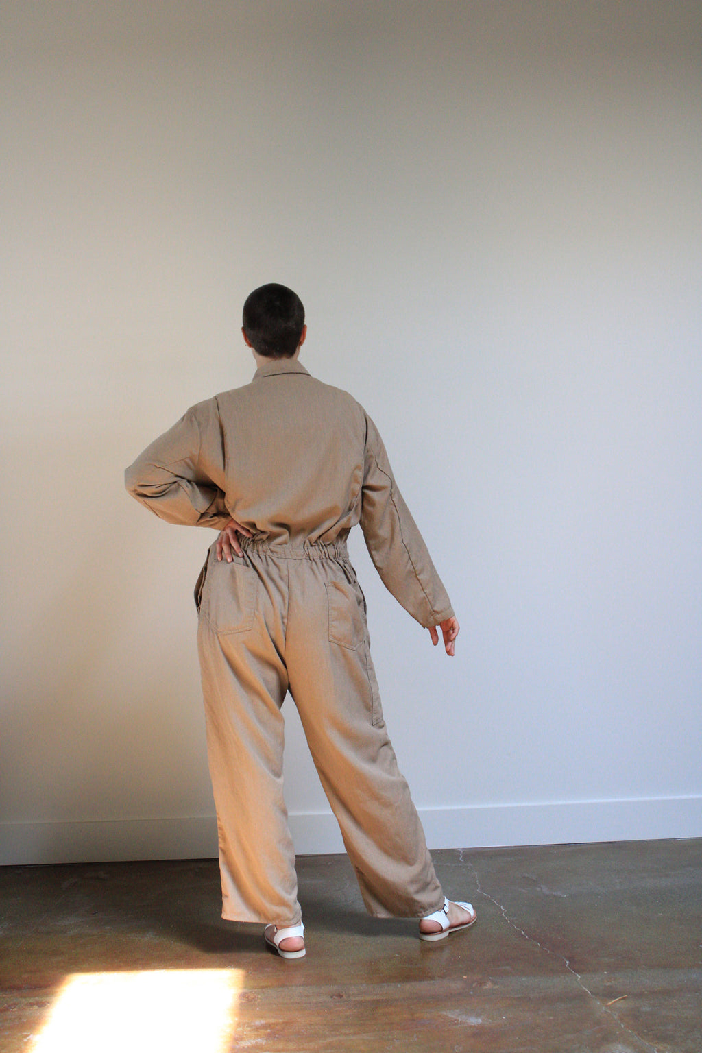 Tan Collared Coveralls