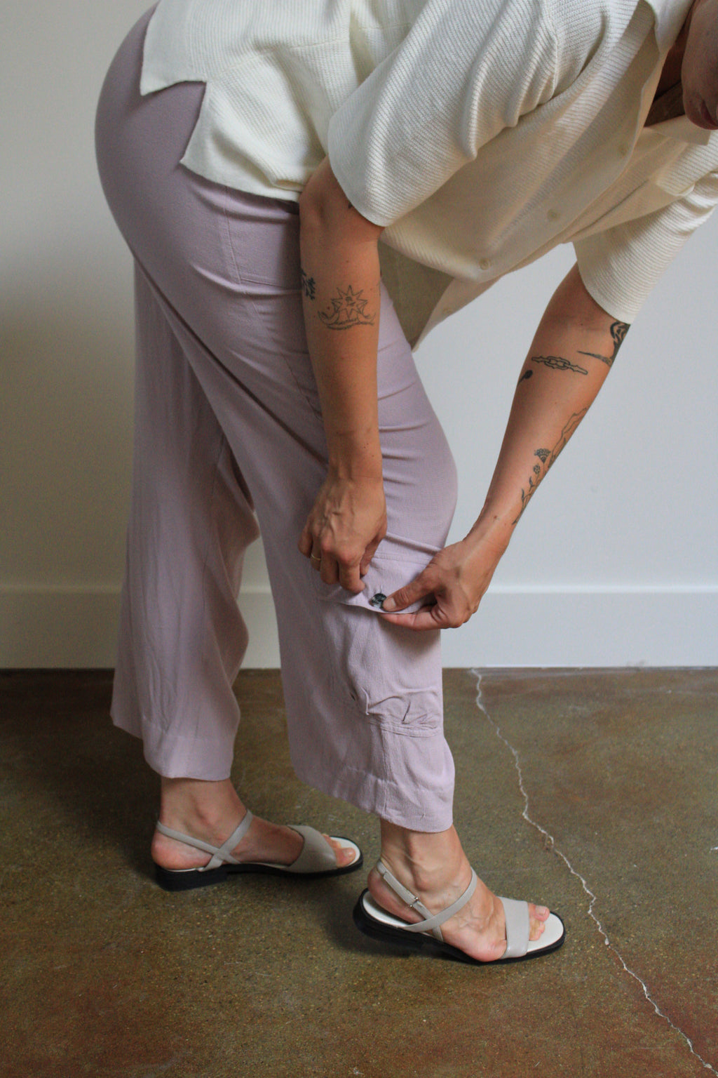 Lavender Casual Cargo Pants