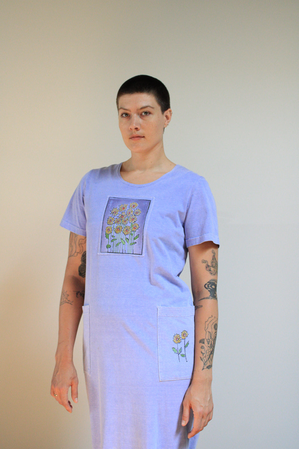 Sunflower Lavender Tee Dress