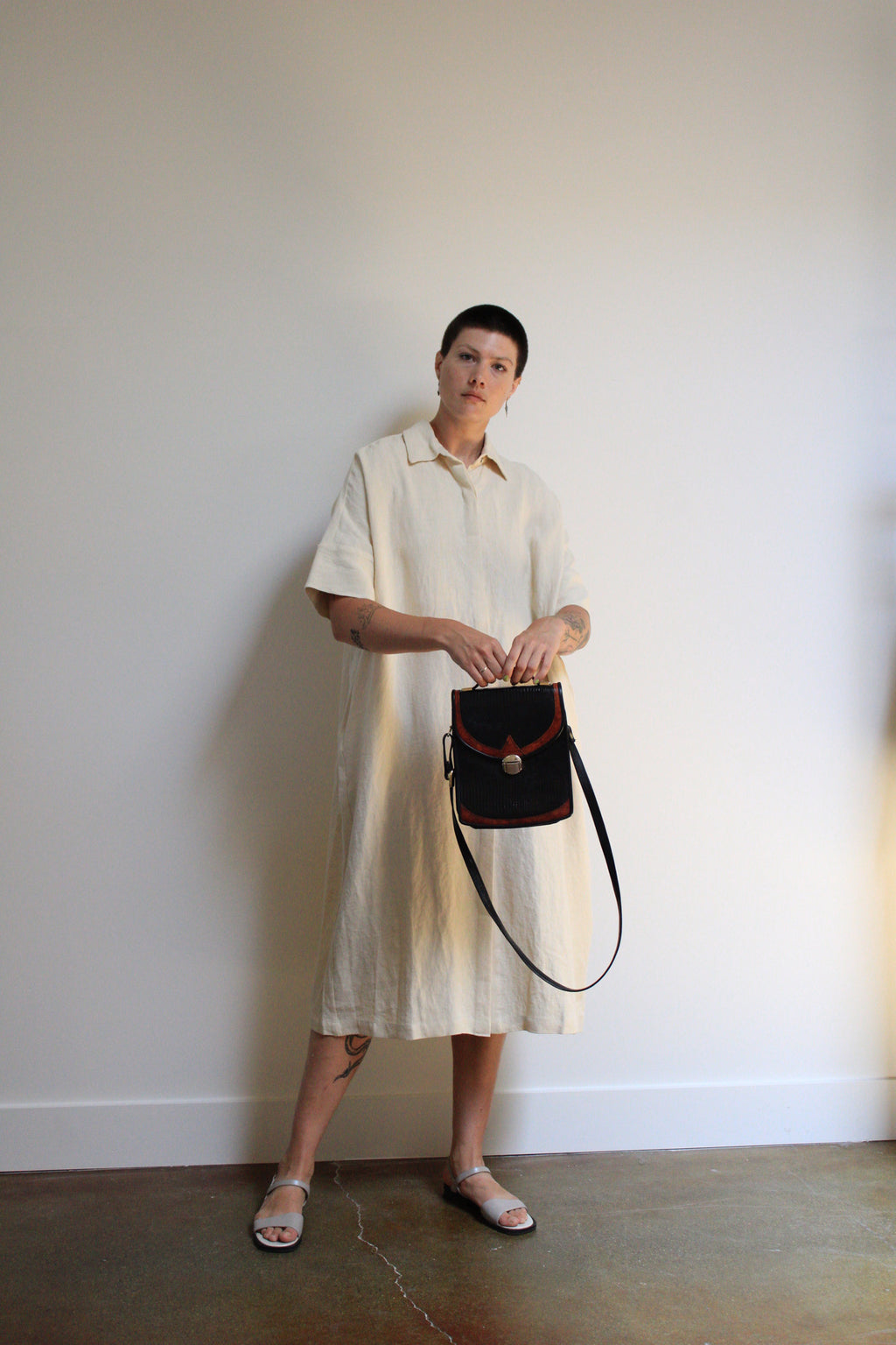 Snakeskin Embossed Crossbody Satchel