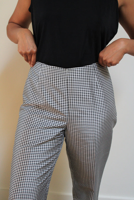 Gingham Silk Pants