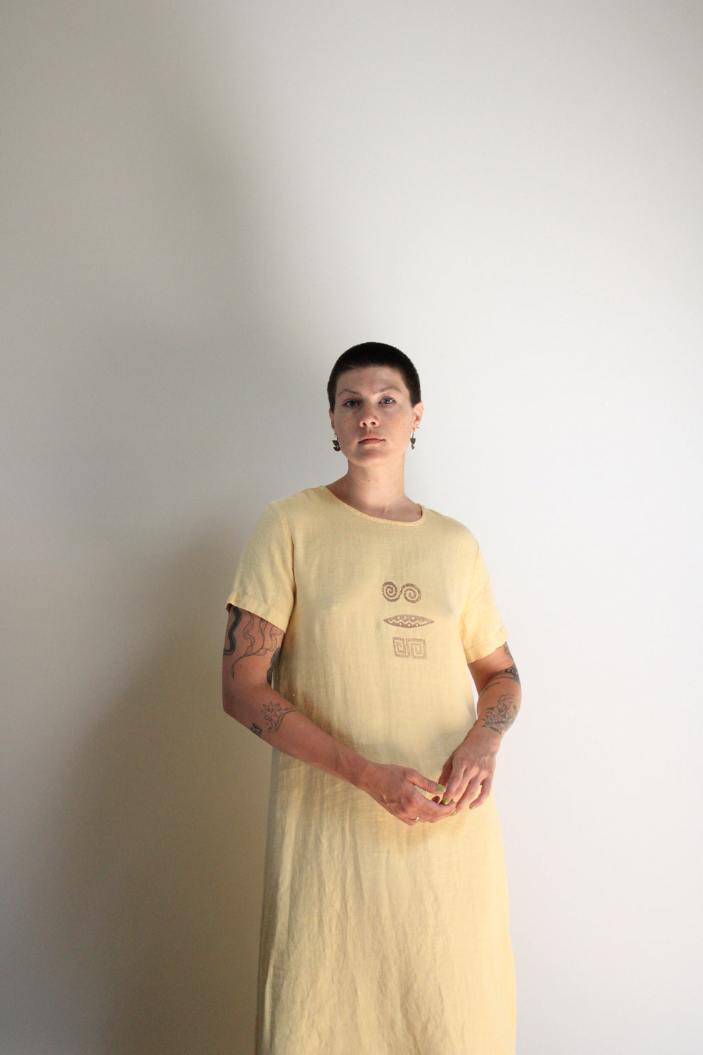 Apricot Linen Maxi Dress