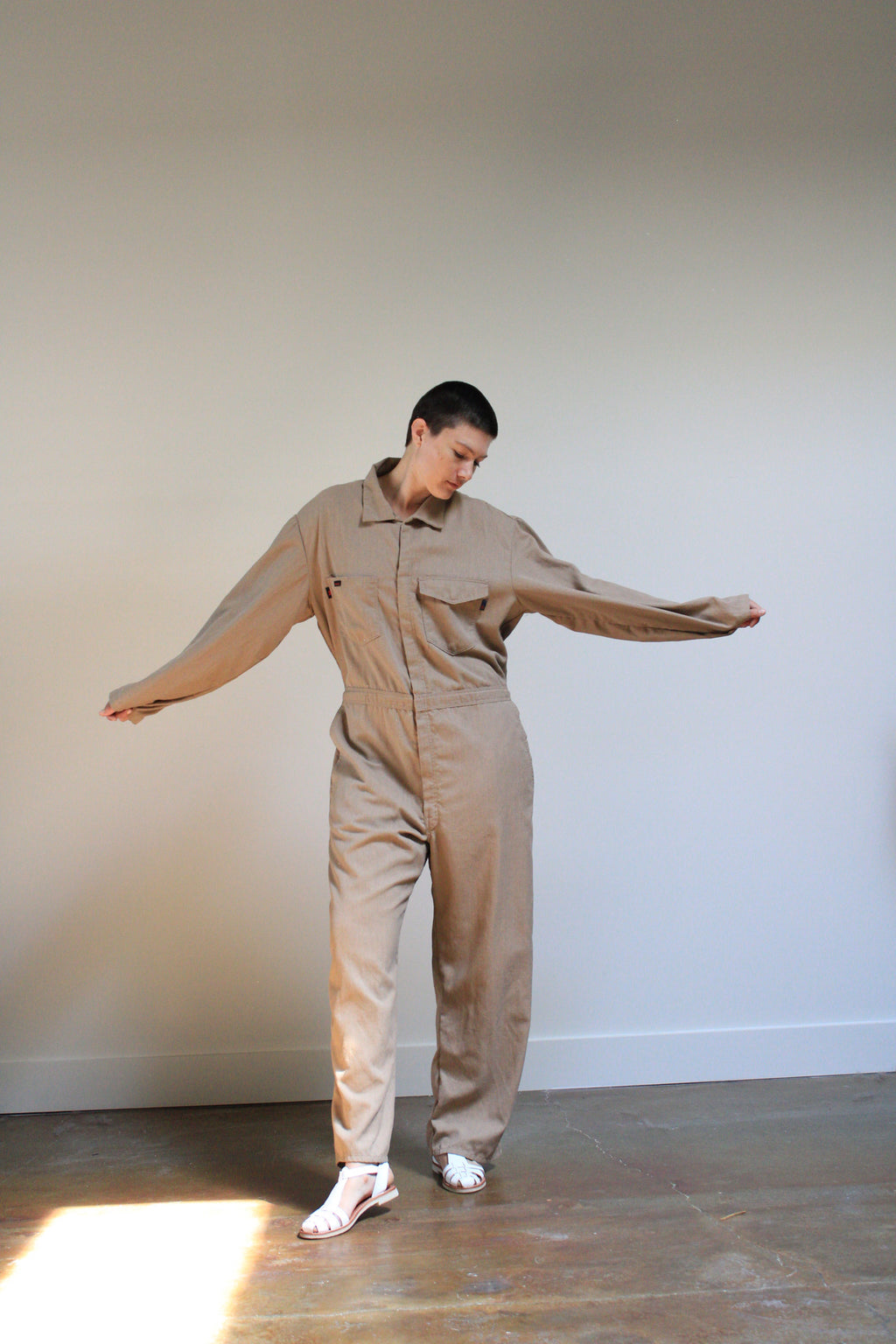 Tan Collared Coveralls