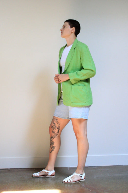 Lime Linen Blazer