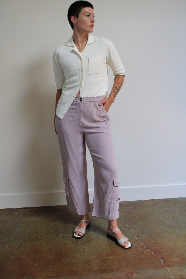 Lavender Casual Cargo Pants