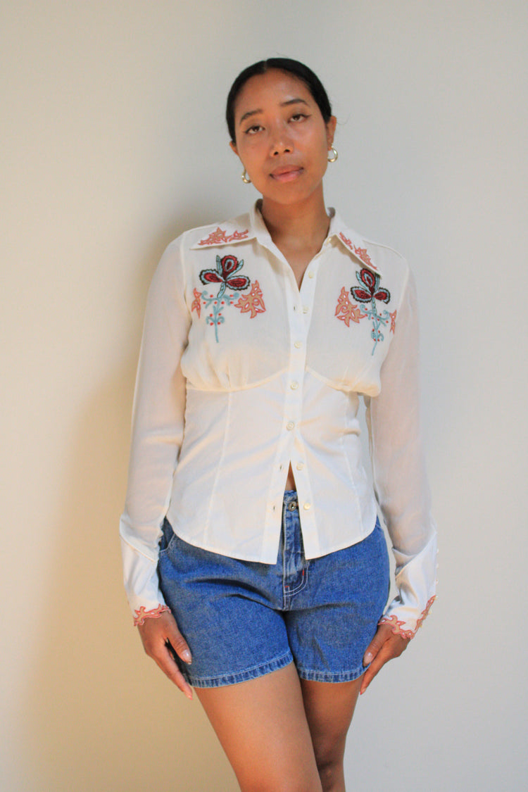 Embroidered Corset Blouse