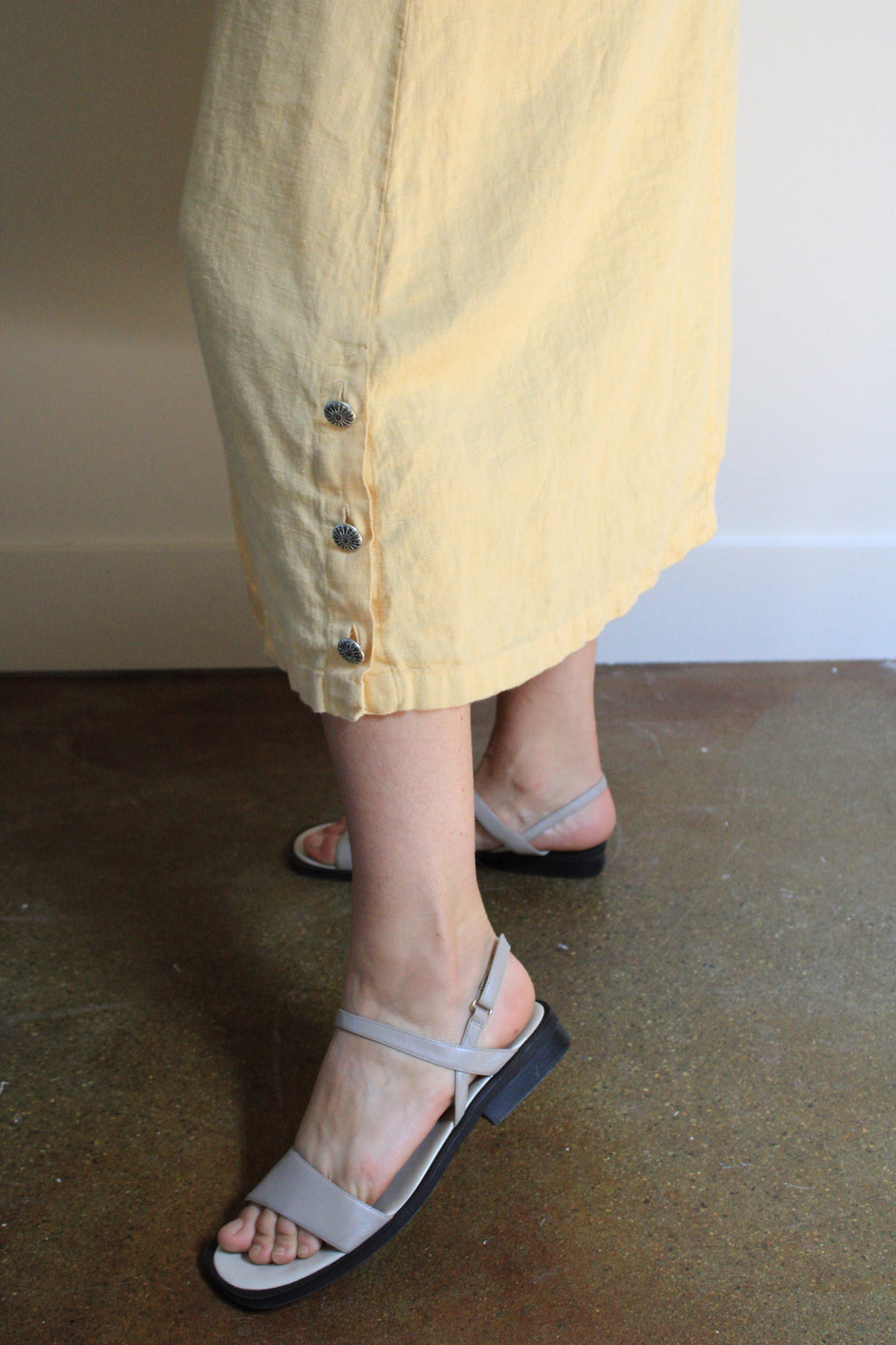 Apricot Linen Maxi Dress