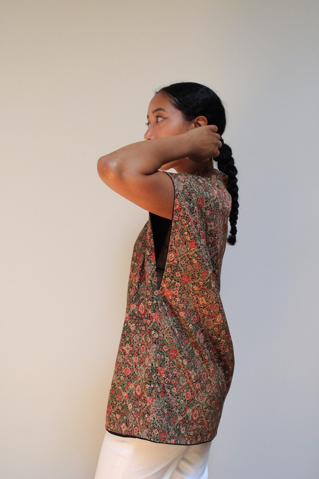 Silk Brocade Tie Vest