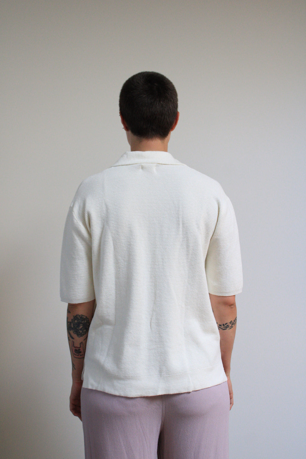 Organic Cotton Knit Button Down
