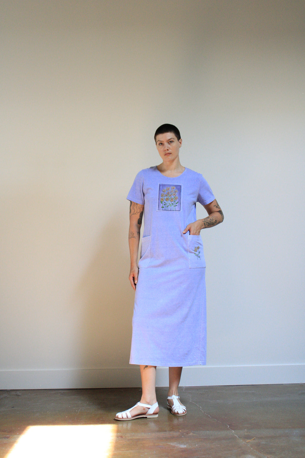 Sunflower Lavender Tee Dress