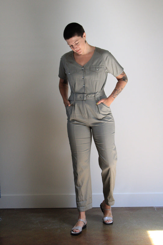 Sage Cotton Jumpsuit