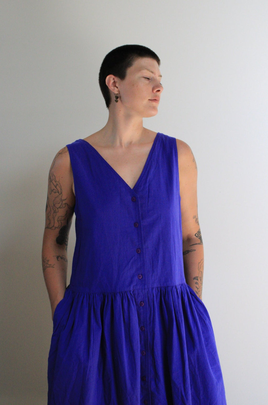 Violet Cotton Dropwaist Dress