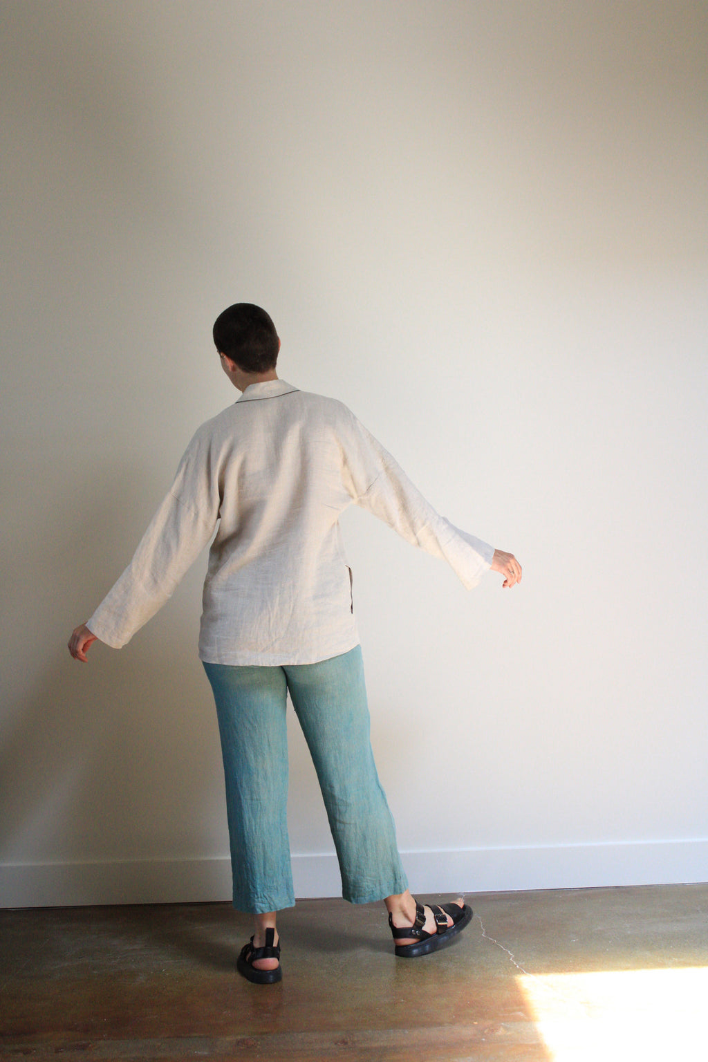 Natural Linen Button Down Top