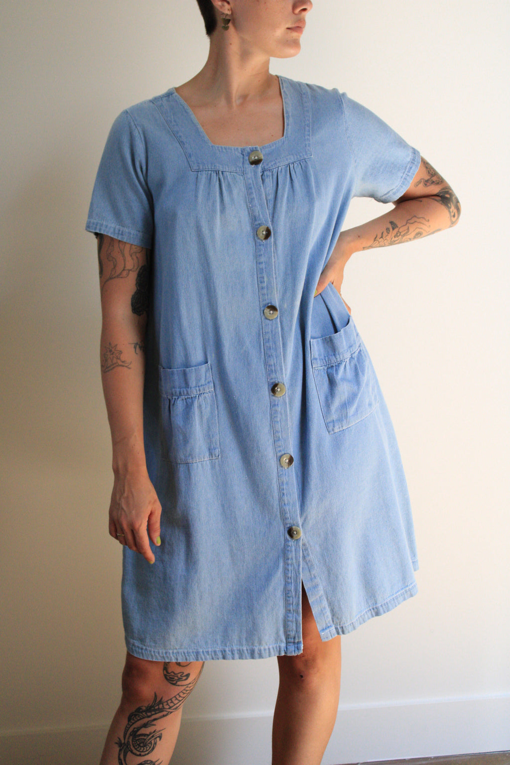 Waist Pocket Denim Dress