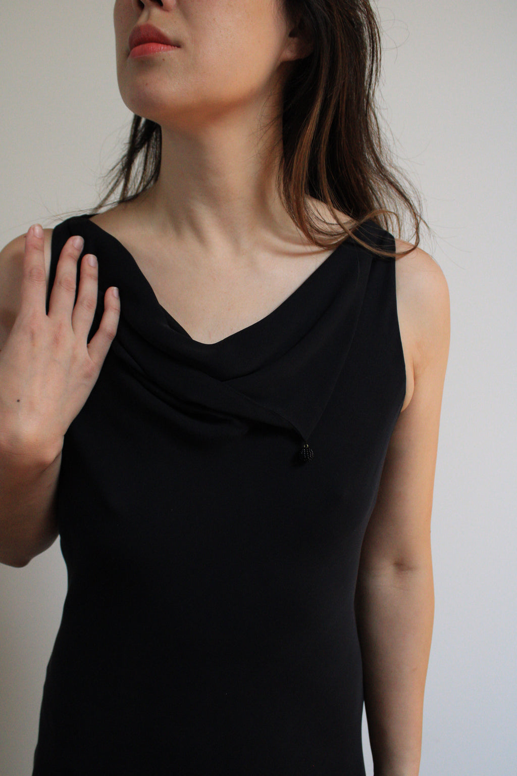 Silk Cowl Neck Dress