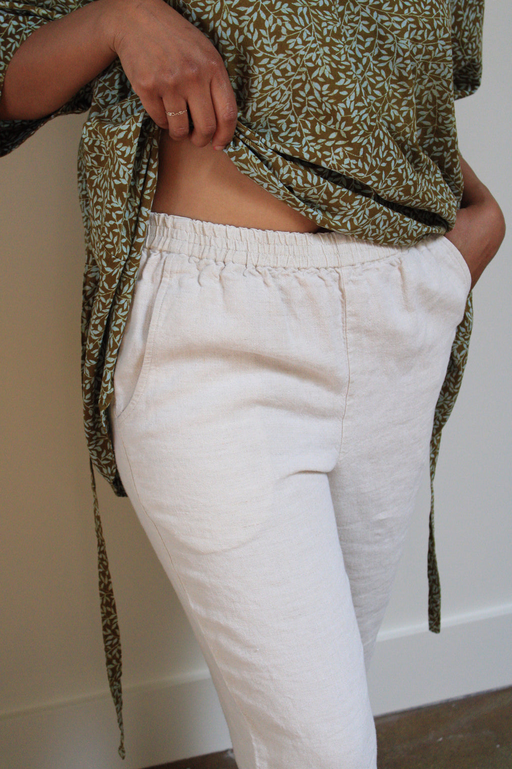 Natural Linen Easy Pants