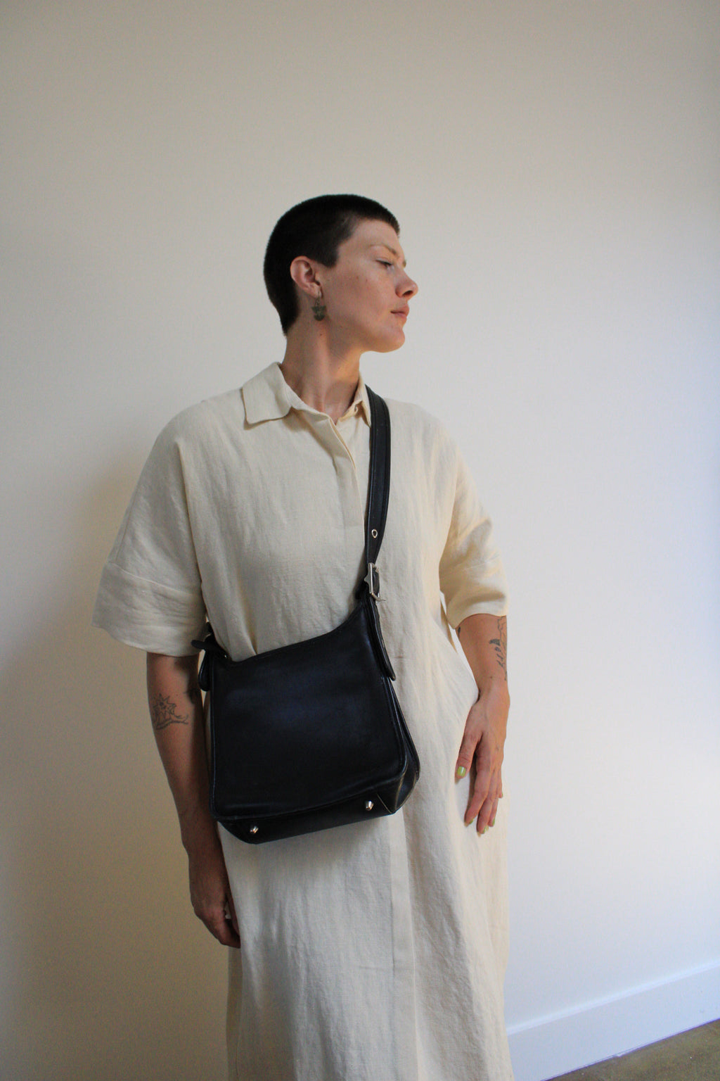 Authentic Coach Black Leather Shoulder Bag