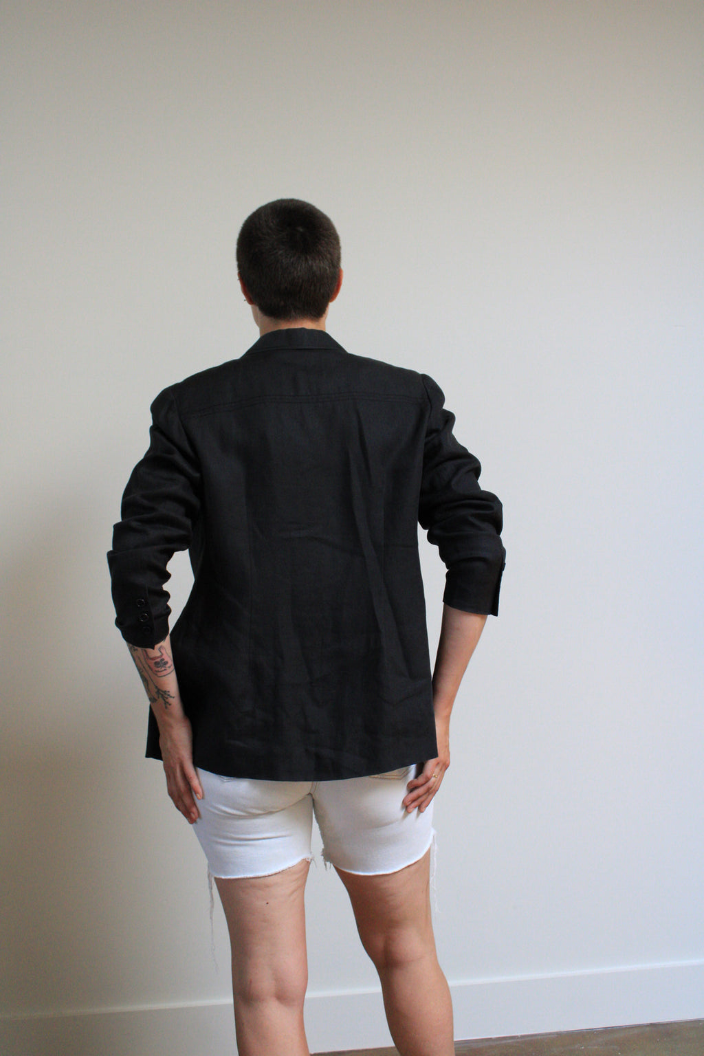 Black Linen Blazer