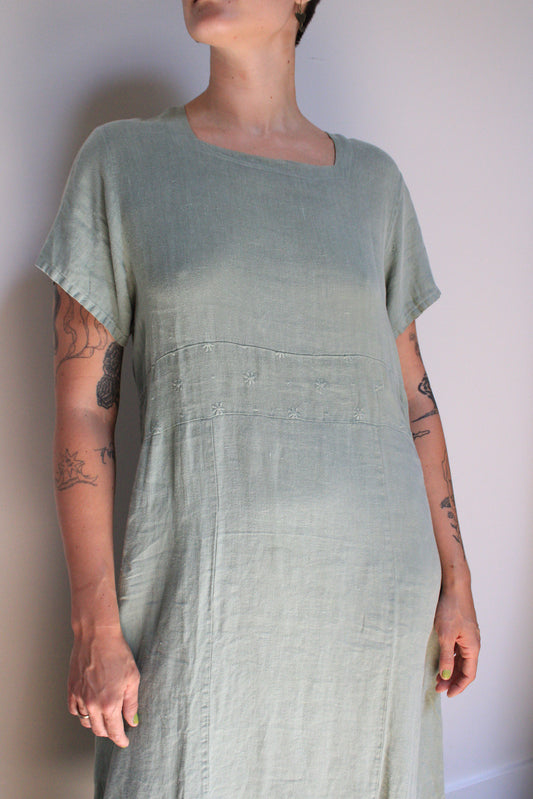 Pistachio Linen Maxi Dress